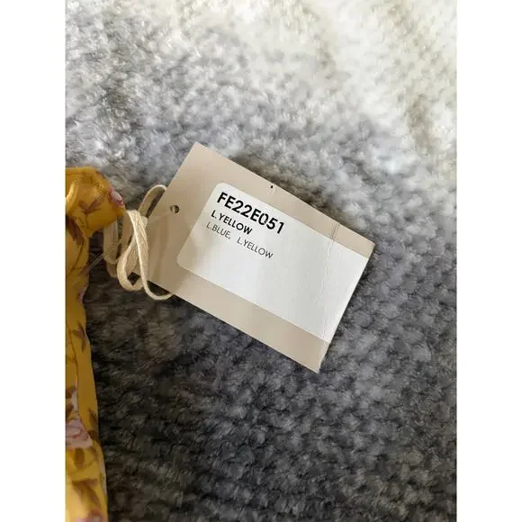 Fashion on Earth Gold Flower Tie Strap Ruffle Mini Summer Dress Size Small - NWT - Picture 4 of 8